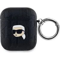 Karl Lagerfeld Monogram Karl Head-etui for AirPods 1 / 2 - svart