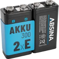 Absina 9V blokkbatteri NiMH 8,4 V 270 2 stk