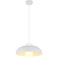 Globo Lowe pendellampe, matt hvit, Ø 38 cm, metall