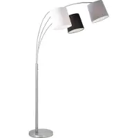 Leuchtendirekt Melvin gulvlampe, 3 lyskilder, svart/grå/hvit