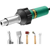 Vevor varmluftssveiser for plast, 1600 W varmluftsbrennerpistol, 122-1112 ℉ PVC TPO vinyl varmepistol sveisebrenner, plastsveisetaksett med 2 dyser, silikon- og kobbersveiserulle for PP/PE/PVC-plater