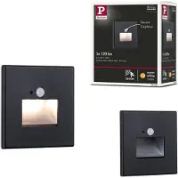 Paulmann LED innfelt vegglampe Edge Quadro, svart, 8 cm