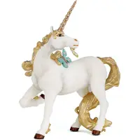 Papo Gylden Enhjørning - H: 12 cm - - OneSize - Lekefigur