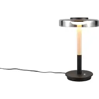 TRIO LED-bordlampe Celeste krom/tre 35 cm glass/metall Touchdim