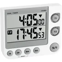TFA-Dostmann 38.2025 dobbel elektronisk kjøkkentimer, hvit