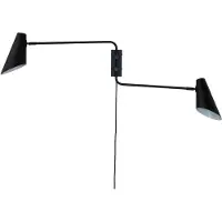 Dyberg Larsen vegglampe Cale, svart, metall, 2 lyskilder