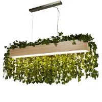 Searchlight LED-pendellampe Ash med skjerm av lyst tre