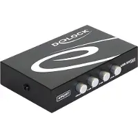 DeLOCK manuell USB-bryter med 4 porter / USB 2.0-bryter for fire datamaskiner