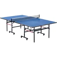Vevor bordtennisbord, profesjonelt bordtennisspill, bærbart bordtennisbord i MDF for innendørs bruk, sammenleggbart bordtennisbord med hurtigklemmenett og låsbare hjul, enkel montering på 10 minutter,
