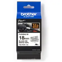 Brother TZe-FX241 - Adhesiv - svart på hvitt - Rull (1,8 cm x 8 m) 1 kassett(er) fleksibel ID-tape - for PT-D600 P-Touch PT-18, 2470, 3600, D450, D800, E500, E550, H101, H500, P750, P900