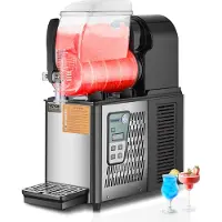 Vevor Kommersiell Slush-maskin, 4L Frossen Drikkemaskin med Enkel Tank, 16 Kopper Margarita Smoothie-Frossen Drikkemaskin i Rustfritt Stål, Slush-maskin for Hjemmefester, Restauranter, Kaféer, Barer