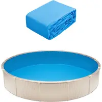 Vevor bassengfôr, 11,5 fot rundt bassengfôr, uinbead-stil, slitesterkt vinylbassengfôr, standard mål, 47 tommer vegghøyde, erstatning for bassengfôr for stålsidede overjordiske svømmebassenger, ensfar
