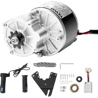 Vevor 250W elektrisk kraftig likestrømsmotorsett - 24V 2700 o/min børstemotor med oppgradert hastighetskontroller, gasshåndtaksett for gokart, elsykkel, motorsykkel, scooter