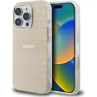 DKNY Repeat Texture Pattern & Stripe MagSafe iPhone 16 Pro-etui - Rosa