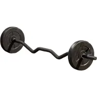 Iron gym justerbar curlstang 23 kg / EZ-stang med vinylbelagte vektskiver / styrkesett til hjemmetrening