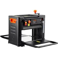 Vevor Tykkelseshøvel, to hastigheter, 33 cm bredt arbeidsbord Benkhøvel, treblad, 15 Amp 2000 W kraftig motor, 30,5 cm forlenget innmatingsbord, lavt støynivå for fjerning av både hardt og mykt tremat