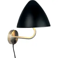 Dyberg Larsen vegglampe Oulu, svart/stål, Ø 20,3 cm