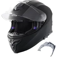 Vevor motorsykkelhjelm, helhjelm, smart gate-ABS og høy tetthetshjelm med Bluetooth-spor og utskiftbare linser, DOT-godkjent komfortabel motocrosshjelm, egnet for ungdom og voksne