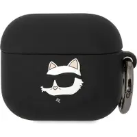 Karl Lagerfeld KLA3RUNCHK AirPods 3-deksel svart/svart Silikon Choupette Head 3D