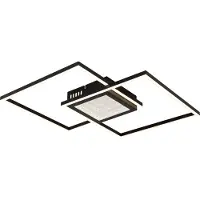Globo Saunders LED-taklampe, lengde 43 cm, svart, 3D-effekt