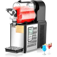 Vevor Kommersiell Slush-maskin, 3L Frossen Drikkemaskin med Enkel Tank, 12 Kopper Rustfritt Stål Margarita Smoothie Frossen Drikkemaskin, Slush-maskin for Hjemmefester Restauranter Kaféer Barer