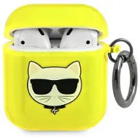 Karl Lagerfeld Choupette-etui for AirPods 1/2 - Gul