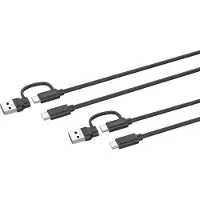 Speedlink STREAM Play + Charge USB-C/A to USB-C Cable Set - Black - Wired Charging cable for wireless game controller - Sony PlayStation 4