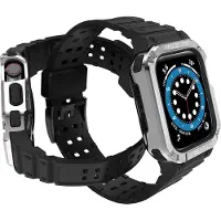 HQWear Protect-armbånd for Apple-klokke 38/40/41 mm pansret kassearmbånd - svart, sølv