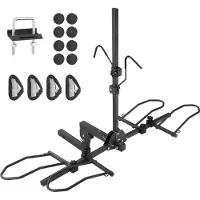 Vevor sykkelstativ for tilhengerfeste, plattformstil for 2 sykler, sykkelstativ med maks kapasitet på 160 kg, tilhengerfeste for 2-tommers mottaker, sykkelstativ med tipping og sammenleggbar sykkel me