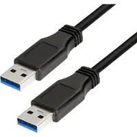 Logilink CU0039, 2 m, USB A, USB A, USB 3.2 Gen 1 (3.1 Gen 1), Hankjønn/hankjønn, Svart