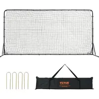 Vevor fotballreboundernett, 12x6FT jernfotballtreningsutstyr, sportfotballtreningsgave med bærbar veske, volleyballreboundervegg perfekt for hagetrening, solotrening, pasninger