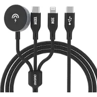 Dudao 3-i-1 USB-kabel med Apple Klokklader, USB-C og Lightning
