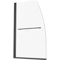 Vevor Rammeløs dusjdør til badekar, 89 cm B x 142 cm H, Halv dusjdør for badekar, 180° roterbar herdet glassdør, Halv dusjdør med 6 mm herdet glassdusjskjerm, Svart
