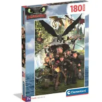Clementoni Puslespill Dragontrainer, Super, 180 brikker 2D Puslespill