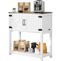 Vevor Kaffebarskap, 89,5 x 33,8 x 89,6 cm Kaffebarskap i landlig stil med 3-lags oppbevaring, Kaffebarbord med magnetdører, Skjenk i landlig stil, Buffetskap for stue, entré