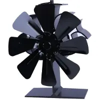 INF Kaminvifte for bedre varmefordeling 8 blader Black