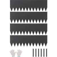 Vevor stålkantlist, 4-pakninger 40 x 12 tommer rustbestandig metallkantlist, bøyelig hagekantlist, kraftig plenkantlist, enkel å installere, blomsterbed gangstideler svart