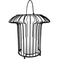 Dyberg Larsen LED-batteridrevet bordlampe Basket, svart, metall