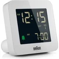 Braun BC09-DCF, Digital vekkerklokke, firkant, Hvit, 12/24h, LCD, Batteri