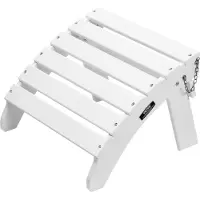 Vevor Adirondack-fotpall, 17,7L x 19,7B x 13,8H tommer HDPE-plast sammenleggbar Adirondack-fotpall, værbestandig fotstøtte for Adirondack-stol, mye brukt til utendørs veranda, basseng, plen, bakgård,