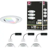 Paulmann LED innfelt spot Nova Coin Smart hvit RGBW, 3-pakning, 8,4 cm