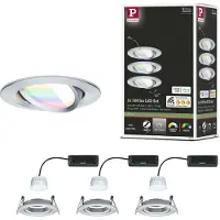 Paulmann 92435 LED-taklampe, innfelt LED-innbyggingslys (RGB) 6 W aluminium (dreibar)