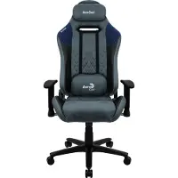 Aerocool DUKE - Stol - ergonomisk - armlener - T-formet - tipping - roterende - mikrofiber, kullstoff-fiber, leatherette, semsket, høydensitetsskumplast, premiestoff - stålblå