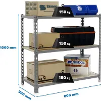 Simonclick Maderclick Mini 3/300 1000 Metallhylle 1000x800x300 Mm