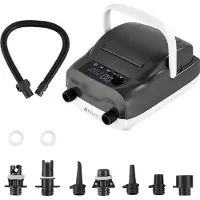 Vevor Padlebrettpumpe, 20PSI høytrykk, to-trinns inflasjon og tømming SUP-luftpumpe med automatisk av-funksjon og 12V DC bilkontakt, ideell for oppblåsbart padlebrett, telt og madrass
