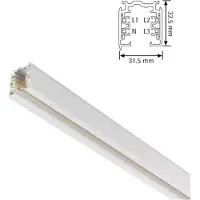 NÖRDIC 3-fase skinne Noa utenpåliggende 200 cm, hvit