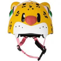 Crazy Safety Sykkelhjelm m. Lys - Leopard - Gul - - 49-55 cm - Sykkelhjelm