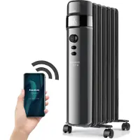 Taurus 935074000, Viftedrevet elektrisk romvarmer, Android, iOS, Innendørs, Gulv, Sort, LED