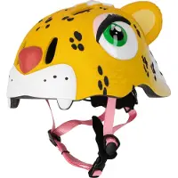 Crazy Safety Sykkelhjelm m. Lys - Leopard - Gul - - 49-55 cm - Sykkelhjelm