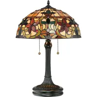 QUOIZEL Bordlampe Kami i Tiffany-stil